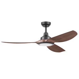 Honeywell Sirro Indoor/Outdoor Ceiling Fan with LED Light, 52-Inch, Black/Auburn