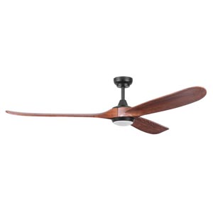 Honeywell Taiga Indoor/Outdoor Ceiling Fan with Redwood Blades, 70-Inch, Black