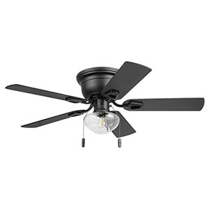 Honeywell Halle Inch Indoor Ceiling Fan with Light & Pull Chain - 42 Inch, Black