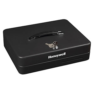 Honeywell Deluxe Steel Cash Box with 5 Bill and 8 Coin Slots