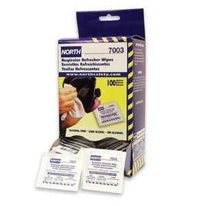 Honeywell North 7003A Alcohol Free Respirator Wipes, 100 Pack