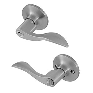 Honeywell Wave Entry Door Lever, Satin Nickel