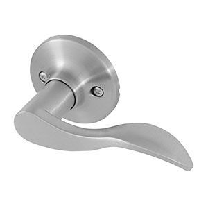 Honeywell Wave Door Lever Right Dummy, Satin Nickel