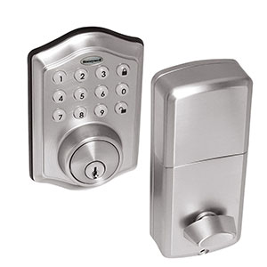 Honeywell Electronic Deadlbolt Door Lock with Keypad in Satin Nickel, 8712309L
