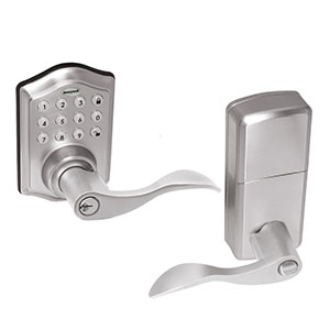 Honeywell Electronic Entry Lever Door Lock with Keypad, Satin Nickel