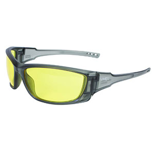Honeywell Uvex A1500 Shooter's Safety Eyewear, Gray Frame, Amber Lens - R-02227