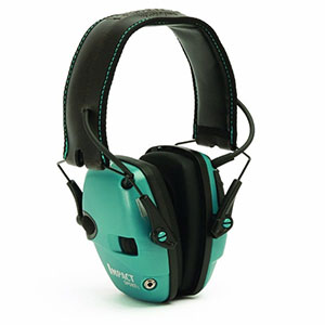 Howard Leight Impact Sport Sound Amplification Electronic Shooting Earmuff, Teal