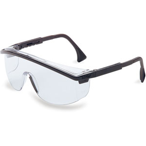 UVEX by Honeywell Astrospec 3000 Safety Glasses w/ Wraparound Frame, Black/Clear