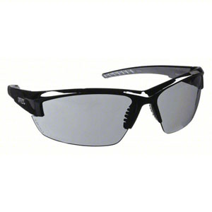 Uvex Bayonet Safety Eyewear, Black with Gray Anti-Scratch Lens