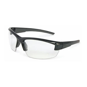Uvex Bayonet Safety Eyewear, Black with Gray Anti-Fog Lens
