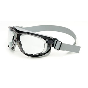 Uvex Carbon Vision Impact Chemical Splash Goggles, Clear Lens, Gray Headband