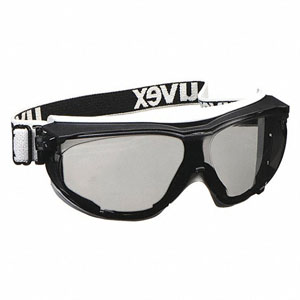 Uvex Carbon Vision Impact Chemical Splash Goggles, Gray Lens, Uvex Headband