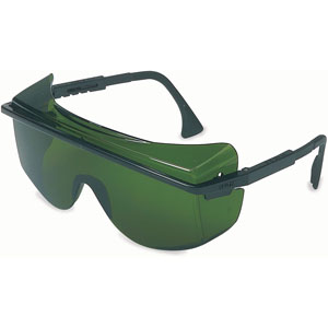 UVEX by Honeywell S2508 Astrospec Safety Glasses, Black/Green