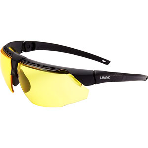 UVEX by Honeywell S2852HS Avatar Adjustable Safety Glasses, Black/Amber