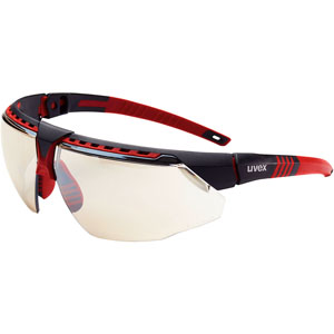 Uvex Avatar Adjustable Safety Glasses, Red/Black with Reflect-50 Hardcoat Lens