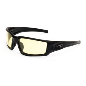 UVEX by Honeywell S2942XP Hypershock Safety Glasses, Black/Amber