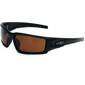 Uvex Hypershock Series Safety Glasses, Matte Black, Espresso Polarized Lens