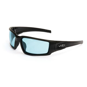 UVEX by Honeywell S2951XP Hypershock Safety Glasses, Black/SCT-Blue