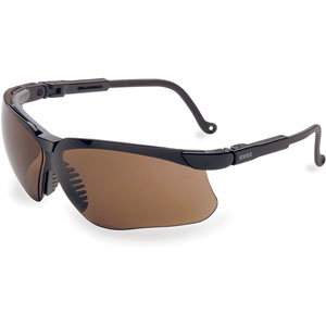 Uvex Genesis Safety Eyewear, Black Frame, Espresso Ultra-Dura Hardcoat Lens