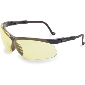 Uvex Genesis Safety Eyewear, Black Frame, Amber UV Extreme Anti-Fog Lens
