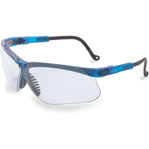 Uvex Genesis Vapor Blue Safety Glasses with Clear Anti-Scratch/Hard Coat Lens