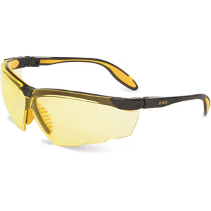 UVEX by Honeywell Genesis X2 Safety Eyewear, Black/Yellow/Amber