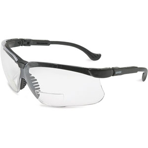 UVEX by Honeywell S3761 Genesis 1.5 Diopter Safety Glasses, Black/Clear