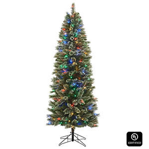 Honeywell 7 ft Pencil Slim Frances Cashmere Dual Color Pre-Lit Christmas Tree