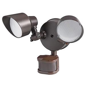 Honeywell LED 2 Stage Security Floodlight, 2 Heads with Motion Detection, Bronze