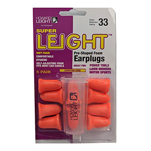 Honeywell Howard Leight Super Leight Earplugs, Orange, 5-Pairs